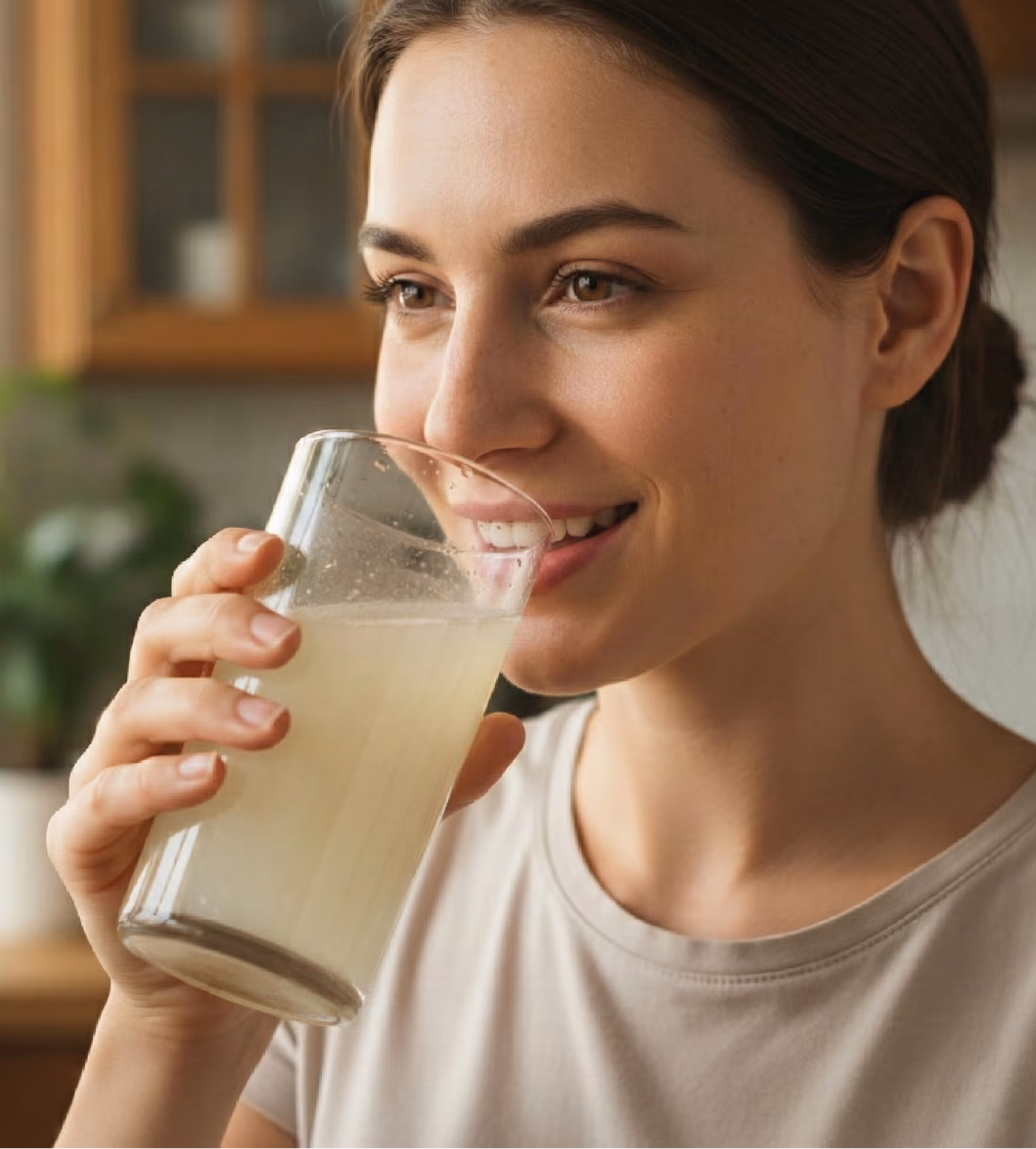 A person's hands hold an open packet of LTV Hydration and Liver Support dietary supplement.