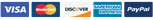 Visa, Mastercard, American Express, Discover and PayPal accepted